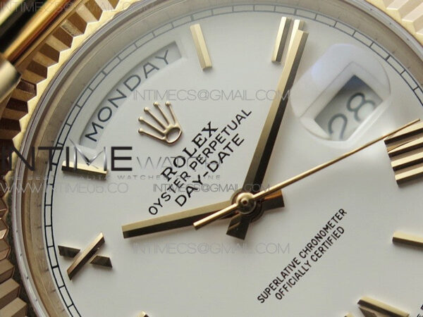 Day-Date 40mm 228239 BP New Dial Version 904 RG White Roman Markers Dial on RG President Bracelet A2836 – Bild 7
