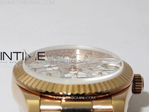 DateJust 31mm 278274 RG GMF Best Edition Silver Flowers Crystals Dial on RG President Bracelet A2824 – Bild 8
