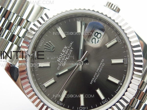DateJust 41 126334 ZF 1:1 Best Edition 904L Steel Gray Dial Stick Marker on Jubilee Bracelet A2824 (Free Key Ring) – Bild 8