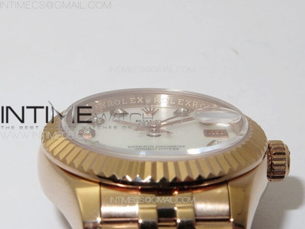 Datejust 28mm 279179 RG APSF Best Edition White MOP Dial Crystals Markers on SS Jubilee Bracelet NH05 – Bild 8