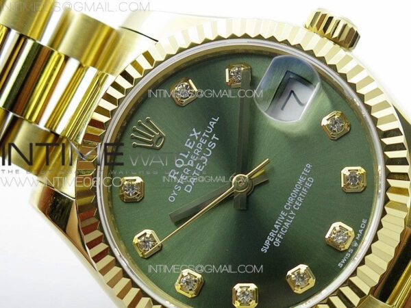 DateJust 31mm 178271 YG APSF Best Edition Gray Dial Crystal Markers on President Bracelet A2824 – Bild 8
