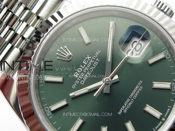 DateJust 41 126334 904L SS Clean 1:1 Best Edition Green Sticks Dial on Jubilee Bracelet VR3235 – Bild 8