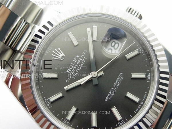 DateJust 41 126334 NTF 1:1 Best Edition 904L Steel Gray Stick Dial on Oyster Bracelet VR3235 – Bild 8