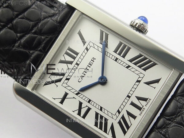 Tank Solo Ladies 28mm SS K11F 1:1 Best Edition White Dial on Black Coroc Leather Strap Ronda Quartz – Bild 8