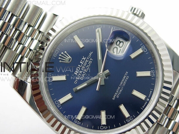 DateJust 41 126334 Clean 1:1 Best Edition 904L Steel Blue Stick Dial on Jubilee Bracelet VR3235 – Bild 8