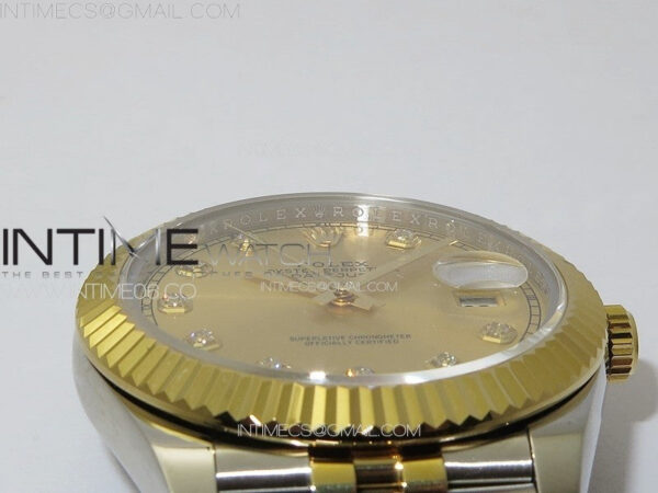 DateJust 41MM 126334 SS/YG APSF 1:1 Best Edition Gold Dial Crystal Markers on SS Jubilee Bracelet SA3235 – Bild 9