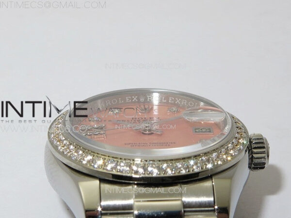 Datejust 28mm 279179 SS/Crystals APSF Best Edition Pink Dial Stars Crystals Markers on SS President Bracelet NH05 – Bild 8