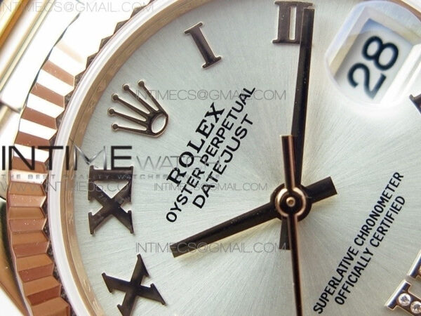 Datejust 31mm 278275 RG BP Best Edition Silver Roman Markers Dial @6 Dia on RG President Bracelet – Bild 9