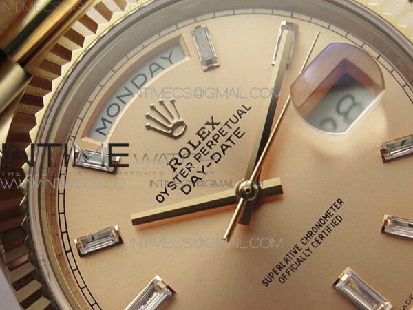 Day-Date 40mm 228239 BP New Dial Version 904 RG T Crystal Markers RG Dial on RG President Bracelet A2836 – Bild 8