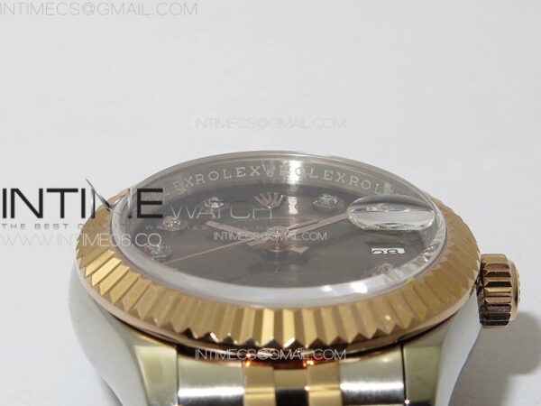 Datejust 28mm 279179 SS/RG APSF Best Edition Brown Dial Crystals Markers on SS/RG Jubilee Bracelet NH05 – Bild 8
