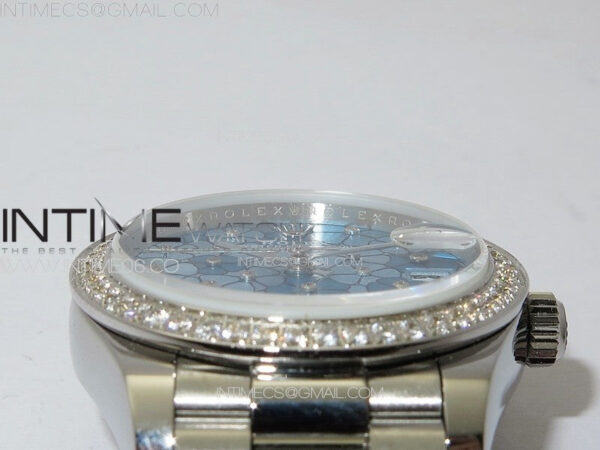DateJust 31mm 278274 904L SS/Crystals Bezel GMF Best Edition Blue Flowers Crystals Dial on 904L President Bracelet A2824 – Bild 8