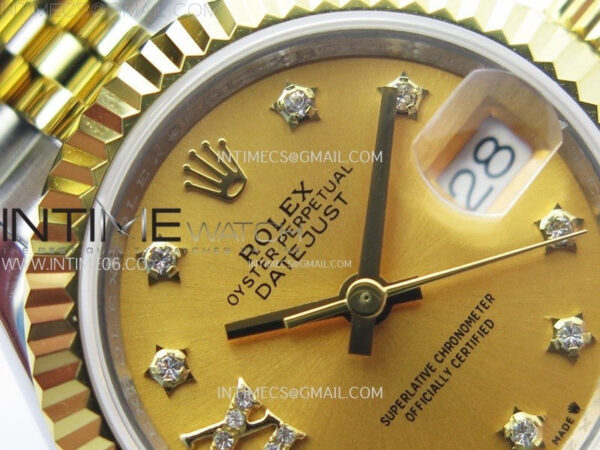 Datejust 28mm 279173 SS/YG APSF Best Edition Gold Dial Star Crystals Markers on Jubilee Bracelet NH05 – Bild 8