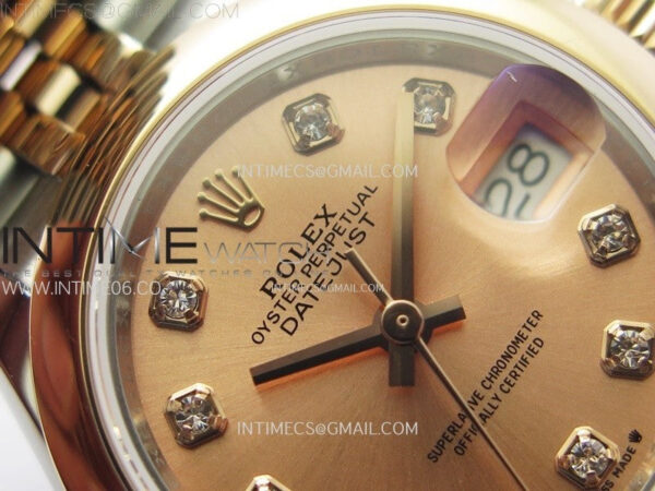 Datejust 28mm 279171 Smooth Bezel SS/RG APSF Best Edition RG Dial Crystals Markers on SS Jubilee Bracelet NH05 – Bild 8