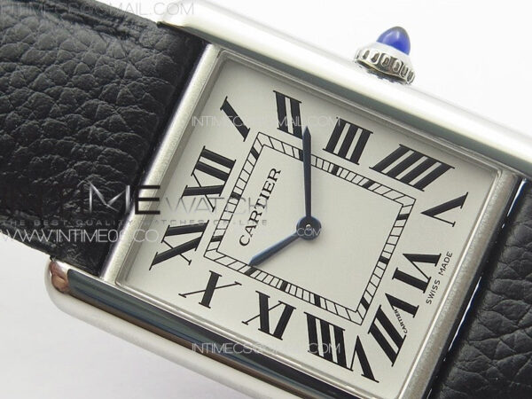 Tank Must Ladies 25mm SS K11F 1:1 Best Edition White Dial on Black Leather Strap Ronda Quartz – Bild 8