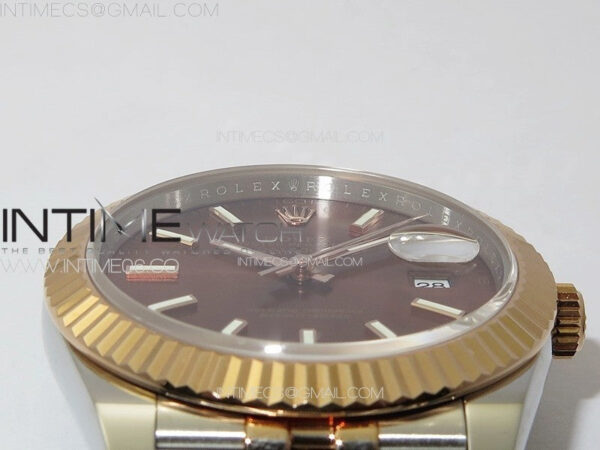 DateJust 41 126331 904L SS/RG GMF 1:1 Best Edition Rrown Dial Sticks Markers On Jubilee Bracelet VR3235 – Bild 9