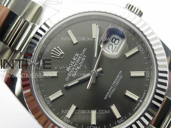 DateJust 41 126334 Clean 1:1 Best Edition 904L Steel Gray Stick Dial on Oyster Bracelet VR3235 – Bild 8