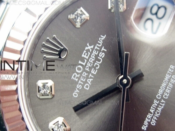 Datejust 31mm 278275 SS BP Best Edition Gray Crystals Markers Dial on SS President Bracelet – Bild 8