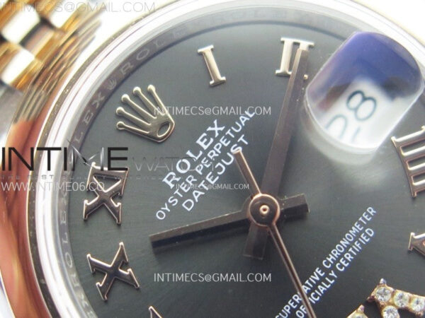 Datejust 28mm 279171 Smooth Bezel SS/RG APSF Best Edition Gray Dial Roman Markers on SS Jubilee Bracelet NH05 – Bild 8