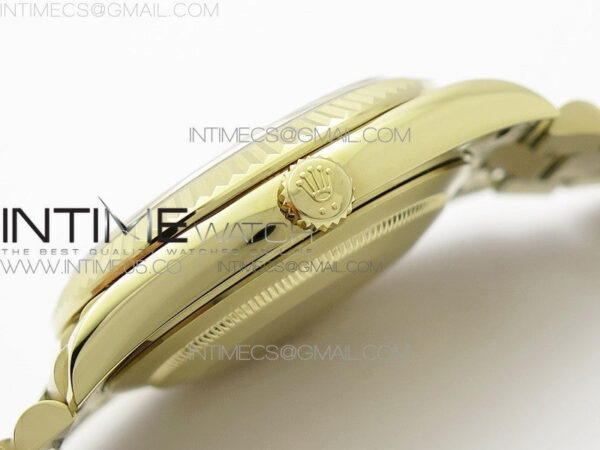Day-Date 40mm 228239 BP New Dial Version 904 YG  Green Stick Markers Dial on YG President Bracelet A2836 – Bild 8