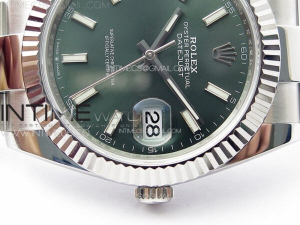 DateJust 41 126334 NTF 1:1 Best Edition 904L Steel Green Stick Dial on Oyster Bracelet VR3235 – Bild 8