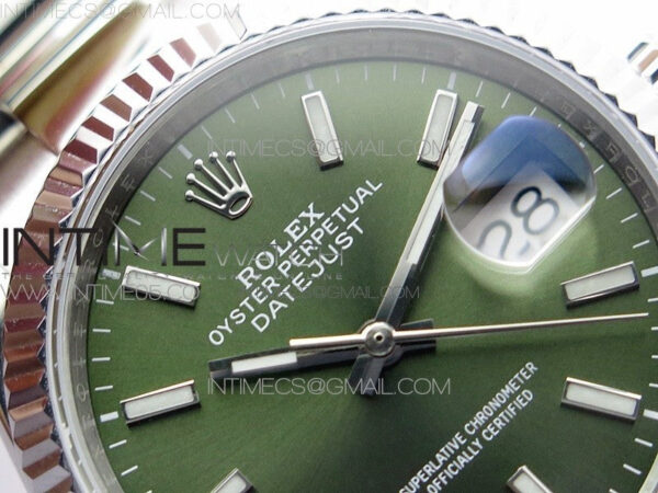Datejust 36mm 116231 SS BP 1:1 Best Edition Green Dial Stick Markers On SS Oyster Bracelet A2824 – Bild 8