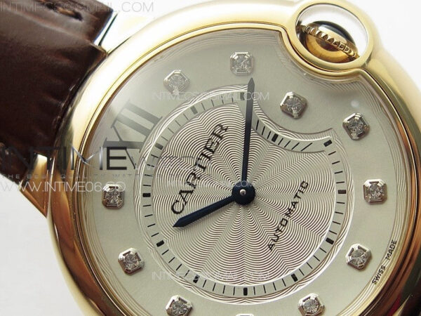 Ballon Bleu 36mm RG K3F 1:1 Best Edition White Textured Dia Markers Dial On Black Leather Strap A076 – Bild 8