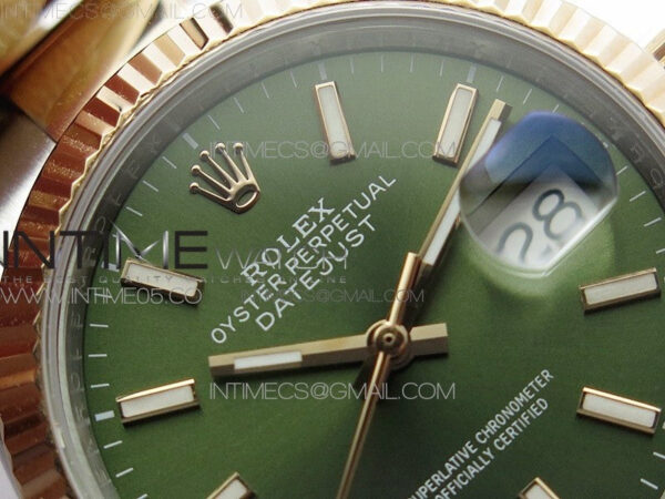 Datejust 36mm 116231 SS/RG BP 1:1 Best Edition Green Dial Stick Markers On SS/RG Oyster Bracelet A2824 – Bild 8