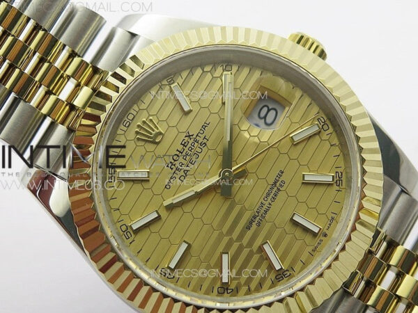 DateJust 41 126334 SS/YG GMF 1:1 Best Edition Gold Fluted Dial on SS/YG Jubilee Bracelet – Bild 8