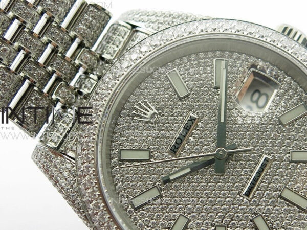 DateJust 41 126334 Full Paved Diamonds BP Best Edition Diamonds Dial Stick Markers on Jubilee Bracelet A2824 – Bild 8