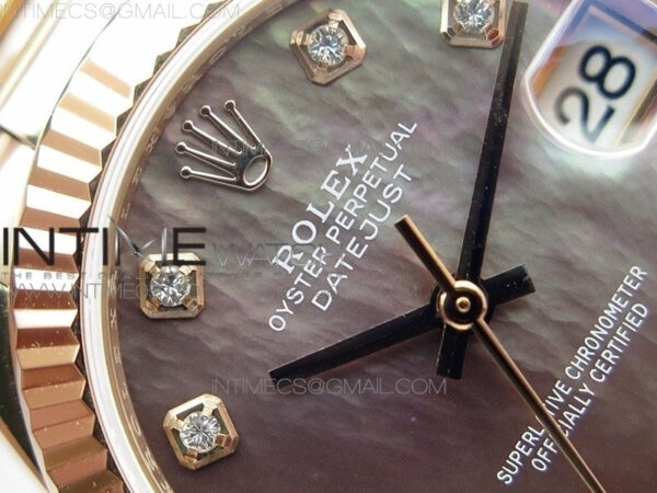 Datejust 31mm 278275 RG BP Best Edition MOP Gray Crystal Markers Dial on RG President Bracelet – Bild 9