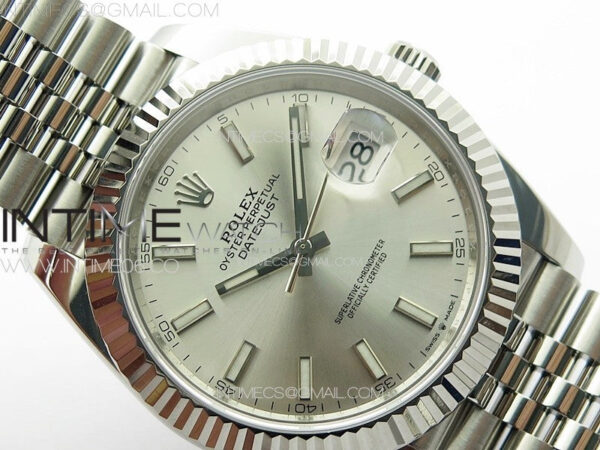 DateJust 41 126334 NTF 1:1 Best Edition 904L Steel Silver Stick Dial on Jubilee Bracelet VR3235 – Bild 8