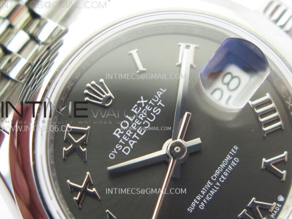 Datejust 28mm 279166 Smooth Bezel SS APSF Best Edition Gray Dial Roman Markers on SS Jubilee Bracelet NH05 – Bild 8