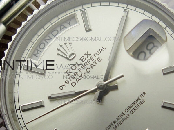 Day-Date 40mm 228239 BP New Dial Version 904 SS Silver Stick Markers Dial on SS President Bracelet A2836 – Bild 8