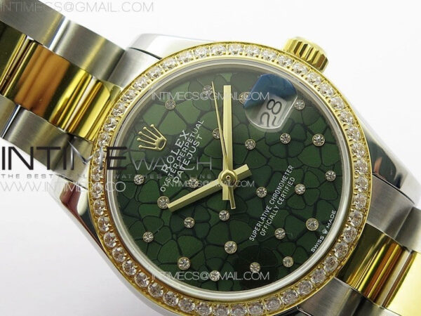 DateJust 31mm 72610 Crystals Bezel SS/YG APSF Best Edition Blue Flowers Crystals Dial on Oyster Bracelet A2824 – Bild 8