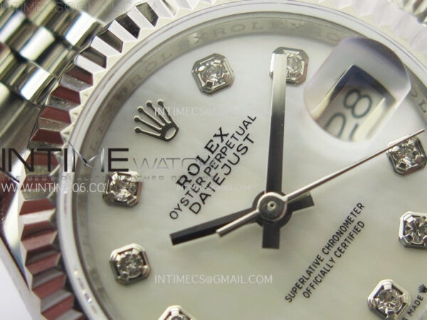 Datejust 28mm 279179 SS APSF Best Edition White MOP Dial Crystals Markers on SS Jubilee Bracelet NH05 – Bild 8