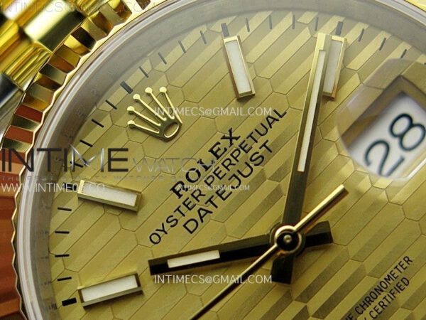 DateJust 36 SS 126233 904L SS/YG VSF 1:1 Best Edition Gold Fluted Dial Sticks Markers on Jubilee Bracelet VS3235 – Bild 8