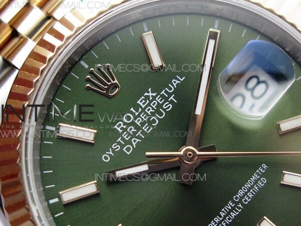 Datejust 36mm 116231 SS/RG BP 1:1 Best Edition Green Dial Stick Markers On SS/RG Jubilee Bracelet A2824 – Bild 8