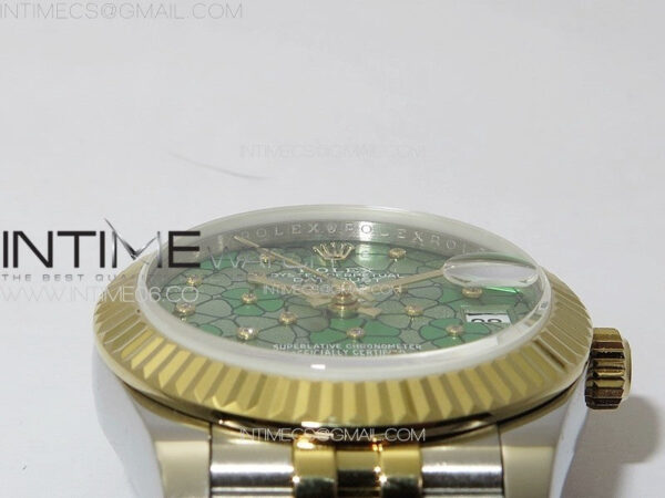 DateJust 31mm 278274 904L SS/YG GMF Best Edition Green Flowers Crystals Dial on 904L SS/YG Jubilee Bracelet A2824 – Bild 8