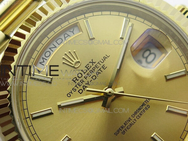 Day-Date 40mm 228239 BP New Dial Version 904 YG  Stick Markers YG Dial on YG President Bracelet A2836 – Bild 8