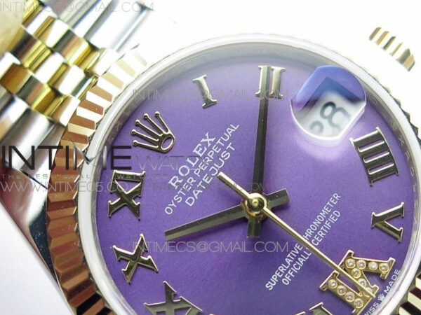 Datejust 31mm 278273 SS/YG BP Best Edition Purple Roman Markers Dial on SS/YG Jubilee Bracelet – Bild 8