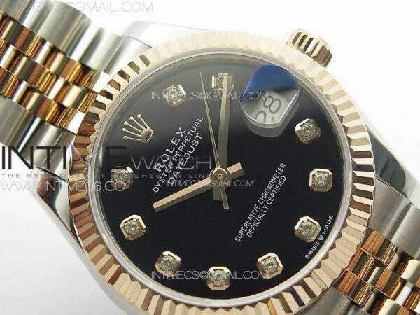 DateJust 31mm 178271 SS/RG APSF Best Edition Black Dial Crystal Markers on Jubilee Bracelet A2824 – Bild 8