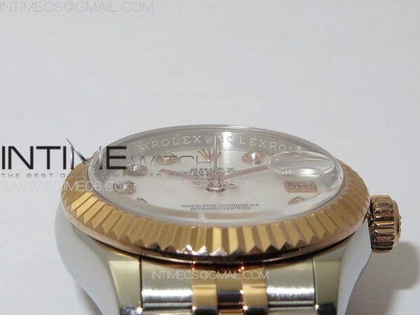 Datejust 28mm 279179 SS/RG APSF Best Edition White MOP Dial Crystals Markers on SS/RG Jubilee Bracelet NH05 – Bild 8