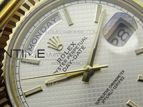Day-Date 40mm 228239 BP New Dial Version 904 YG  Ice Blue Sticks Markers Dial on YG President Bracelet A2836 – Bild 8