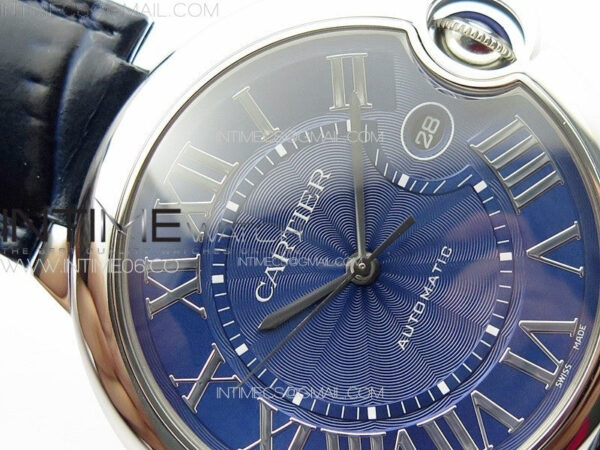 Ballon Bleu 42mm SS K3F 1:1 Best Edition Blue Texture Dial on Blue Leather Strap A2824 – Bild 8