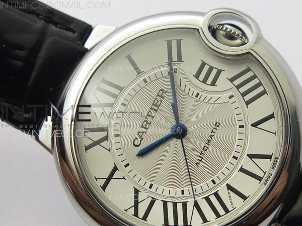 Ballon Bleu 36mm SS K3F 1:1 Best Edition White Textured Dial on Black Leather Strap A076 – Bild 8