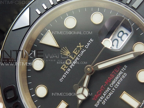 Yacht-Master 116655 40mm 904L RG VSF 1:1 Best Edition Black Dial on Oysterflex Rubber Strap VS3135 – Bild 8