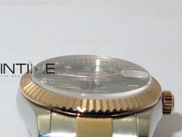 DateJust 31mm 72610 SS/RG APSF Best Edition Green Dial Crystals Markers on Oyster Bracelet A2824 – Bild 8