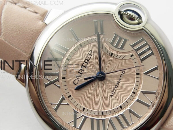 Ballon Bleu 36mm SS K3F 1:1 Best Edition Pink Textured Dial on Pink Leather Strap A076 – Bild 8