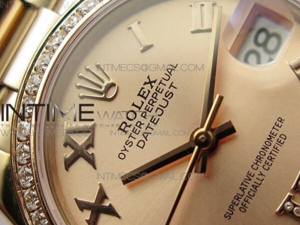 Datejust 31mm 278275 RG Dia Bezel BP Best Edition RG Roman Markers Dial @6 Dia on RG President Bracelet – Bild 7