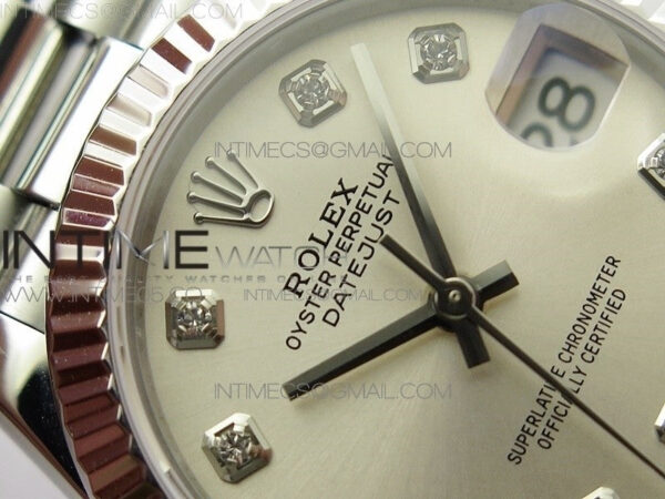 Datejust 31mm 278275 SS BP Best Edition Silver Crystals Markers Dial on RG President Bracelet – Bild 8